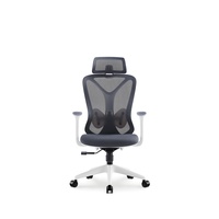 Chaise de bureau ergonomique JOHOOFURNITURE avec appui-tête, cadre blanc, fabriquée en Chine, Ofis Koltugu pour salle de conférence