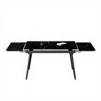 Ensemble de table à manger moderne minimaliste en pierre frittée, table rectangulaire pliable et rétractable multifonctionnelle pour les petits foyers