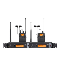 Microphone sans fil Lavalier à deux canaux pour moniteur intra-auriculaire, idéal pour les performances scéniques multijoueur