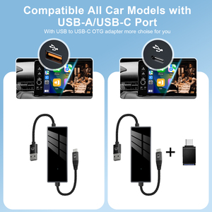 Adaptador CarPlay inalámbrico Compatible con todos los modelos de coche 2025, Control bidireccional MirrorTouch USBA a C, enchufe fácil para medios de coche - Product Image 4