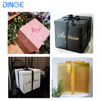Grande boîte cadeau surprise avec couvercle pour fête prénatale, anniversaire, Noël, Saint-Valentin, fiançailles