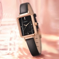 Montre pour femmes avec bracelet en cuir, cadran en marbre, mouvement japonais Miyota à quartz, marque OEM, prix compétitif