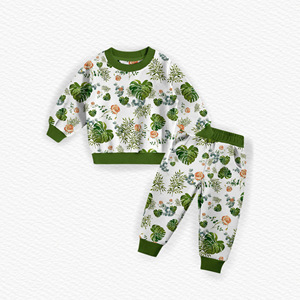 Ensemble de pyjamas en bambou à manches longues à carreaux imprimés sur mesure pour enfants de 0 à 24 <span class=keywords><strong>mois</strong></span> Printemps Automne Décontracté Unisexe Antibactérien Respirant - Product Image 2