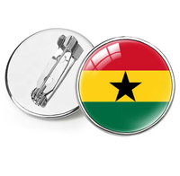 Nouvelle Broche Rétro Drapeau du Ghana, Badge Épingle Pays du Monde, Cadeau Nouveauté, Souvenir pour Voyageurs et Amoureux, Cadeau pour Fans de Clubs de Football, Personnalisé
