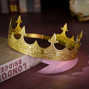 <span class=keywords><strong>Couronne</strong></span> royale européenne et américaine pour hommes, style prince, vintage, accessoire <span class=keywords><strong>de</strong></span> performance, <span class=keywords><strong>en</strong></span> alliage plaqué argent - Product Image 3