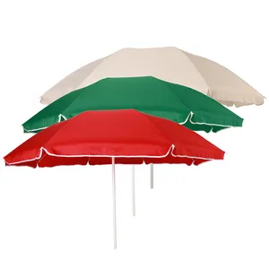 200 см недорогой высококачественный OEM завод складной 2-частичный Железный столб патио зонтик рынок пляжные зонтики уличный зонт от солнца зонтик