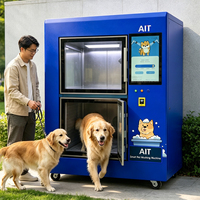 Machine de lavage de chiens en libre-service AIT avec écran tactile, station de bain pour animaux, système de paiement par pièces/cartes, compatible SDK, galvanisée