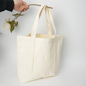 Sac fourre-tout en toile de coton XL personnalisé Sac fourre-tout de plage en toile pour femmes à la mode Sac fourre-tout de plage en corde Poignée Logo personnalisé Supermarché - Product Image 3