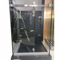 Quincaillerie de porte de douche coulissante en verre sans cadre au design moderne accessoire de salle de bain peu encombrant écran en fibre de verre fini