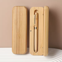 Boîte en bois Logo personnalisé Coffret cadeau stylo Boîte à stylo en bambou de luxe en bois Ensemble de stylo en bois écologique Boîte à stylo Boîte de rangement en bois