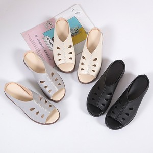Sandales compensées respirantes en PU souple pour femme, idéales pour la maison et l'extérieur, parfaites pour l'été transfrontalier - Product Image 3