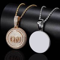 Chaînes pour hommes VEROMCA Hip Hop personnalisées, avec lettres circulaires rotatives, combinaison de lettres, en laiton et zircon, plaqué or 18 carats, pour anniversaire