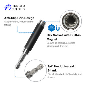 80mm 120mm 140mm 1/4" Hex Adjustable <strong>Magnetic</strong> <strong>Screwdriver</strong> <strong>Bit</strong> Holder Extension for Insert <strong>Bits</strong> - Product Image 2