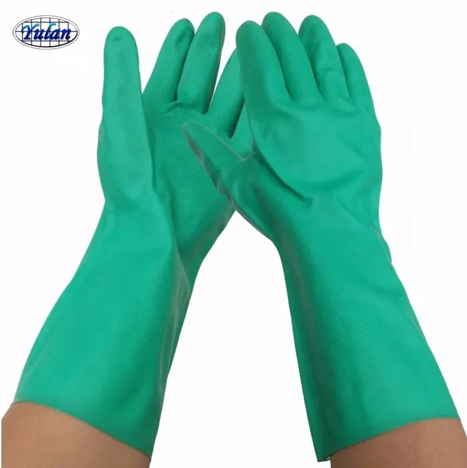 Yulan H61 yeşil renk nitril eldiven elmas şerit ile garaj için