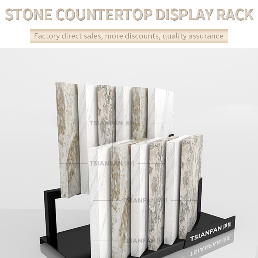 Factory Metal Sample Quartz Stone Display Tabletop Stand Showroom Porcelain Mosaic Marble Display Racks Countertop Tile Displays