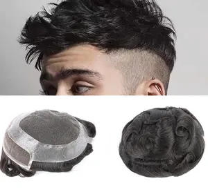 Hd suíça frontal renda homens toupee, linha fina natural cabelo humano hollywood toupee