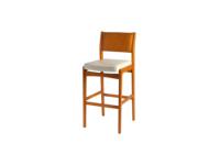Tabouret de bar moderne en bois massif avec coussin en cuir, hauteur de comptoir, pour café, restaurant, hôtel, ferme et salle à manger