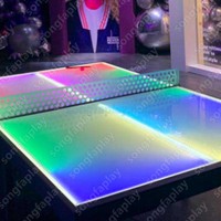 Table de ping-pong LED écologique et durable, table de tennis de table interactive éclairée à changement de couleur pour les événements, les fêtes, les parcs d'attractions