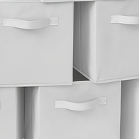 Boîte de rangement pliable en tissu non tissé avec poignée, bac de rangement pliable pour vêtements, chaussures, maison
