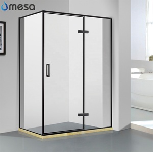 Nero opaco telaio in alluminio cerniera box doccia porte <span class=keywords><strong>senza</strong></span> Base - Product Image 2
