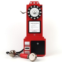 Livre d'or audio de mariage téléphone cadran classique livre d'or audio enregistrement téléphonique pour décoration de cabine téléphonique rouge