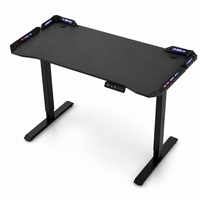 Bureau de jeu de haute qualité, réglable en hauteur électriquement, 2 niveaux, contrôleur à mémoire, coins arrondis sécurisés, plateau en métal moderne, Esport 70KG
