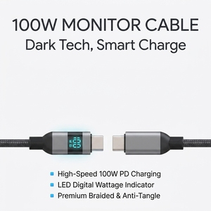 TKT 热销 Type-C 数据线升级版智能 LED 屏幕 100W 高速 PD 充电器 USB-C 数据同步线 适用于 iPad 和 Android - Product Image 5
