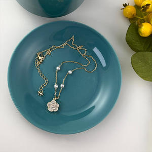 Collar de Plata de Ley S925 para Mujer con Diseño de Lazo Delicado, Estilo Ligero y Lujoso, Exquisito, con Perla Dulce, Cadena para Clavícula - Product Image 1