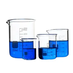 하이 퀄리티 실험실 비커 투명 측정 컵 유리 비커 실험실 사용을위한 고온 저항 컵