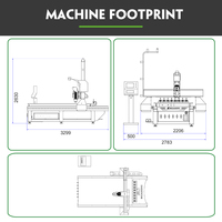 CNC métal routeur 1235 CNC routeur abs CNC routeur machine 8080 pantographe pour portes en bois