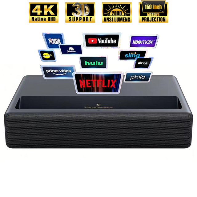 Hot Selling Nexigo Xiao mi 1S 4K Proyector 2000 ANSI Lumens HDR10 3D Support Home Cinema Laser Ultra Short Throw Projector