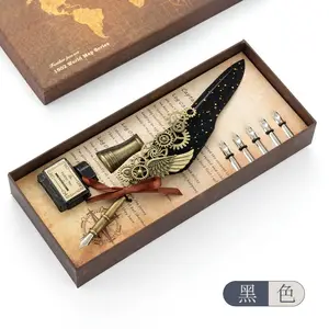 Schrijven Quill Inkt Dip Veer Pen Set Voor Kerstcadeaus Veer Pen Set