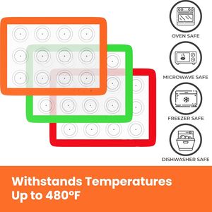 마카롱 용 식품 안전 실리콘 베이킹 매트 비 스틱 실리콘 쿠키 오븐 라이너, 베이킹 팬, 토스터, 케이크 및 빵 만들기 - Product Image 4