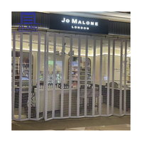 Porte de sécurité moderne en aluminium invisible pour centre commercial, porte pliante en acrylique, porte transparente en PC, garage antivol, magasin
