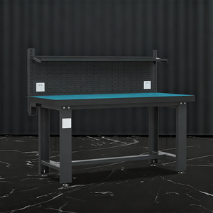 Banc de travail antistatique robuste avec panneau perforé multifonctionnel H620mm, table d'inspection et de travail du bois L1500*W750mm - Product Image 3