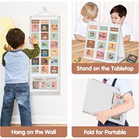 Tableau de planification visuelle moderne pour enfants en feutre, tableau de routine quotidienne avec 109 cartes magnétiques, gestion du temps, rentrée scolaire, rectangulaire blanc