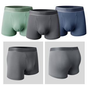 Custom Logo Brand Flat Angle <strong>Men</strong> Boxer <strong>Brief</strong> One Piece Cutting Breathable Micro Modal <strong>Men</strong> Underwear Boxer Homme For <strong>Men</strong> - Product Image 3