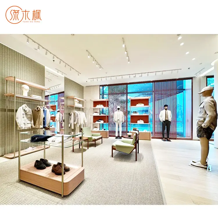 חנות בגדים קמעונאית ברמה גבוהה עיצוב פנים ריהוט אולם תצוגה חנות בגדים סיטונאי תצוגה ספקים בסין