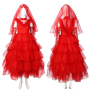 Estilo Vintage Lydia Vestido de novia rojo Traje de Carnaval de Halloween para películas y TV Trajes de disfraces de cosplay - Product Image 2