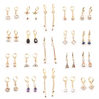 Boucles d'oreilles tendance pour femmes en acier inoxydable doré, accessoires de mode mignons avec zircon