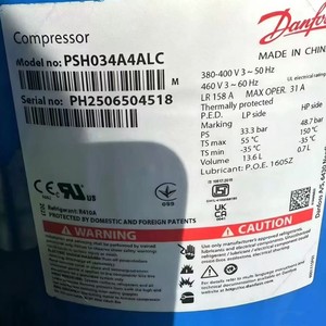 คอมเพรสเซอร์แบบสโครล Danfoss รุ่น PSH034A4ALC 380-400V 50Hz น้ำยาทำความเย็น R410A สำหรับใช้งานในอุตสาหกรรม - Product Image 1