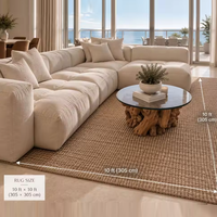 Italienisches Minimalistisches Samt-Ecksofa-Set Weiche Rückenlehne Schaumstoffgefüllt Große Größe für Villa-Wohnzimmer