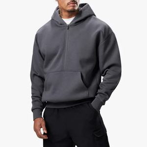 Sudadera con Capucha Personalizada para Hombre, Talla Grande, 400 g/m², Media Cremallera, Logotipo Bordado Personalizado, Sudadera Gruesa para Hombre - Product Image 1