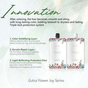 Tintura De Cabelo Profissional Salon 450mlX2 Extratos Herbal Sem Amônia Ilumina a Cor do Cabelo e Fornece Cobertura Permanente de Cabelos Grisalhos - Product Image 2