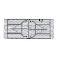 Table de pique-nique pliable en plastique de 180 cm 183 cm 6 pieds, table de camping, table de fête, table à manger, table de banquet pliable en deux avec poignée