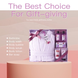 Juego de Bata de Baño y Cuidado de la Piel de Lavanda de Lujo para Mujer, Personalizable con Etiqueta Privada, Ideal para Regalo - Product Image 3