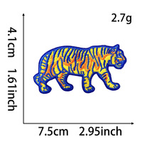 Stock limité : Patchs thermocollants brodés DIY motif Tigre, autocollants à paillettes thermocollants pour sacs et chapeaux, vente en gros OEM en vrac