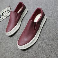 Nouvelles Chaussures Décontractées Homme à Enfiler en Polyuréthane Polyvalentes Tendance Plateformes Baskets Habillées Mocassins Respirantes Style Coréen