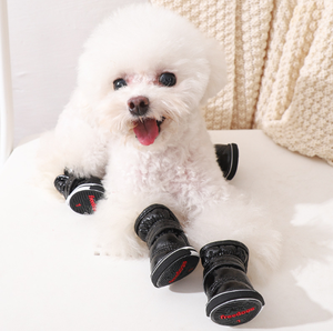 Stock 4 Uds Otoño Invierno negro púrpura mascota perro cachorro Deporte Calcetines cálidos para perros pequeños perro zapatos de nieve <span class=keywords><strong>Bootes</strong></span> - Product Image 3