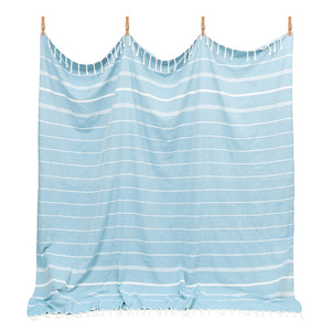 Striped Turkish Beach Towel 200x200Cm Cotton Quick Dry With Tassels Square Soft Absorbent <b>Bath</b> Towel For Beach - Product Image 3